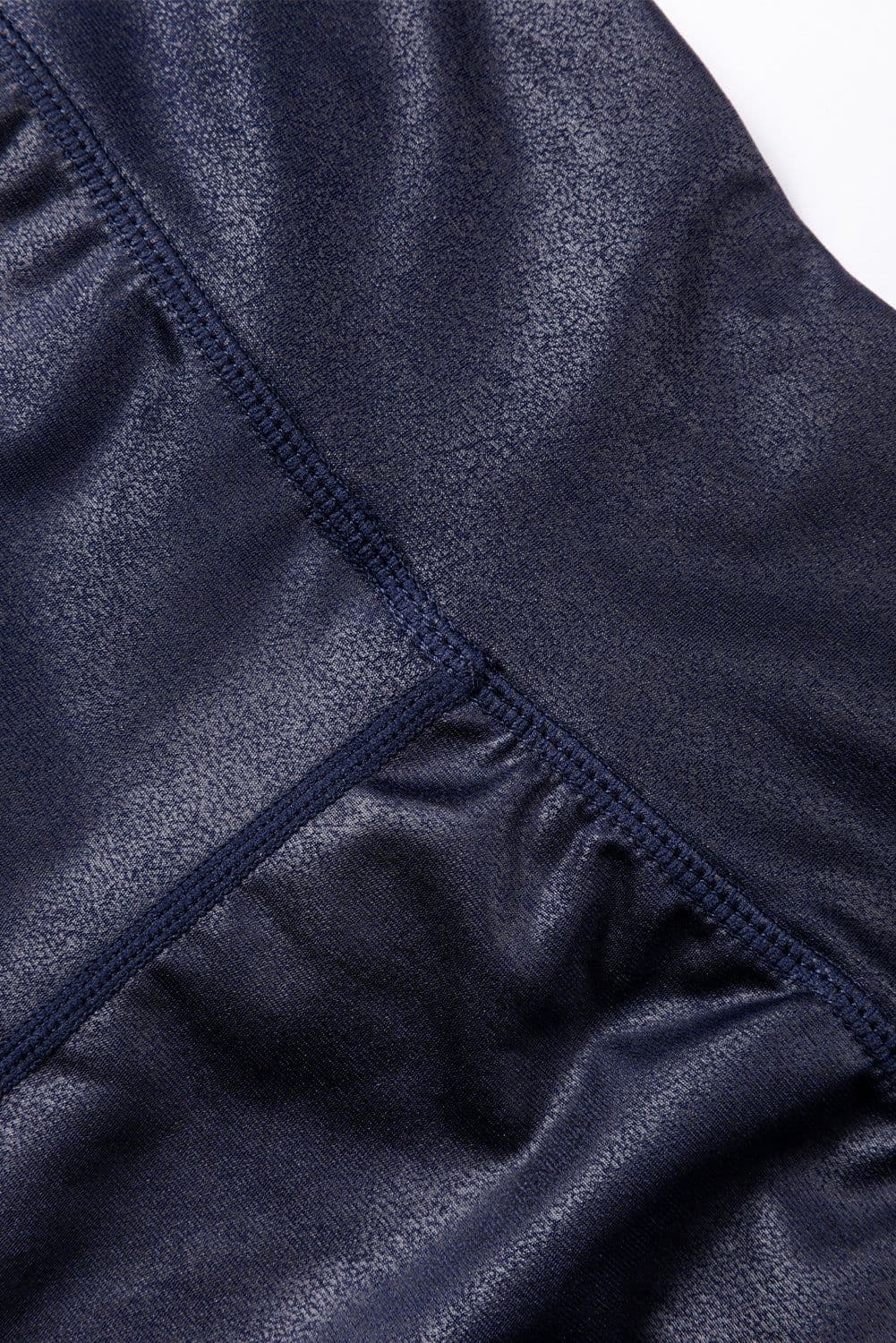 image-Black Crossed Dip Waist Sleek Leather Leggings