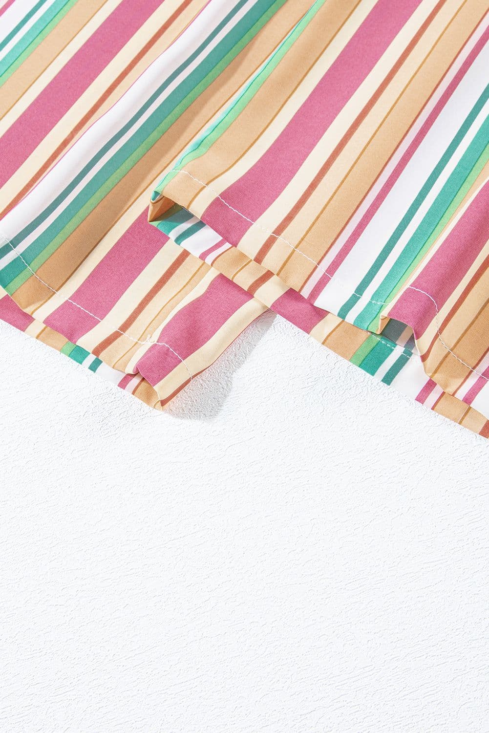image-Multicolor Striped Smocked High Waist Wide Leg Pants