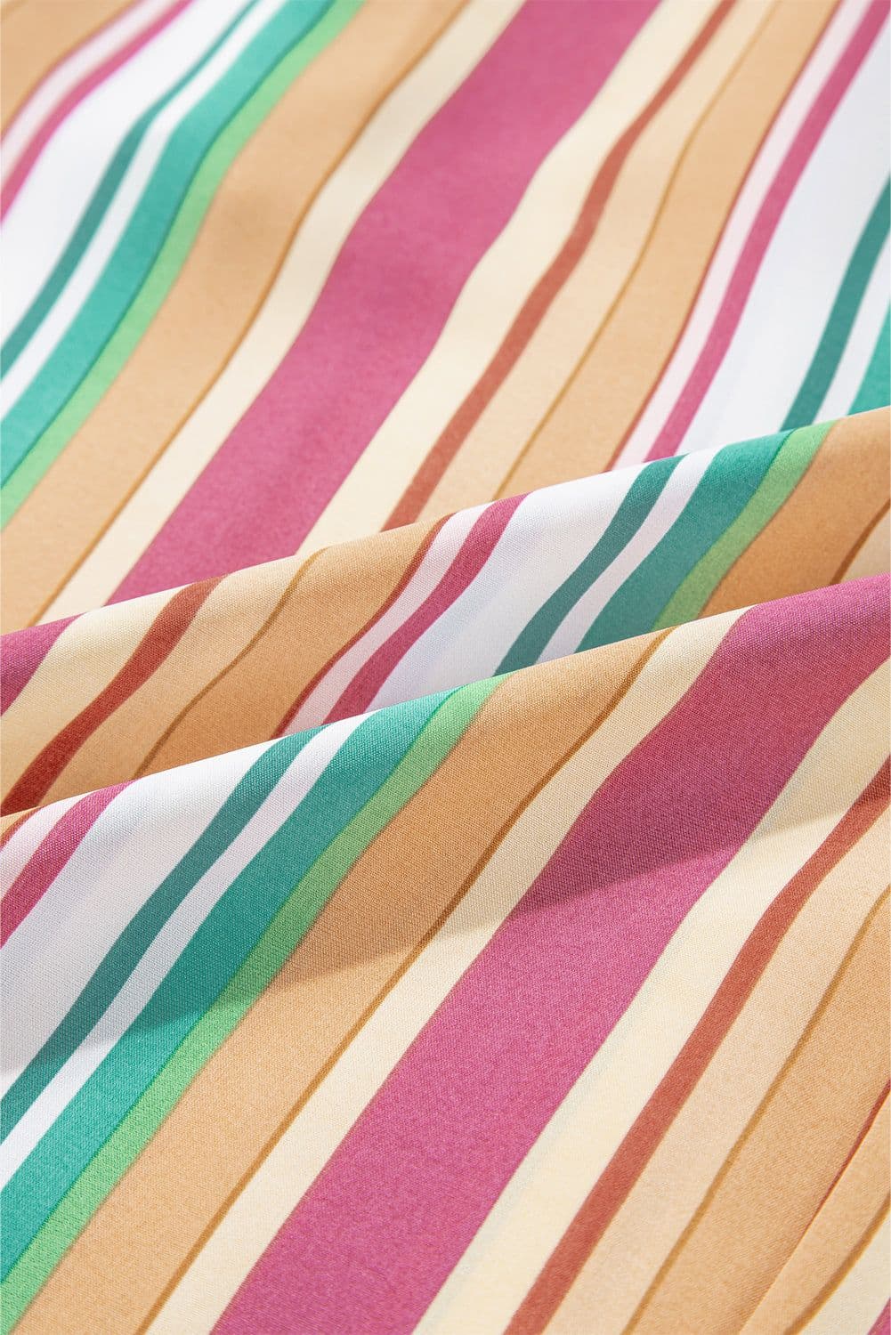 image-Multicolor Striped Smocked High Waist Wide Leg Pants