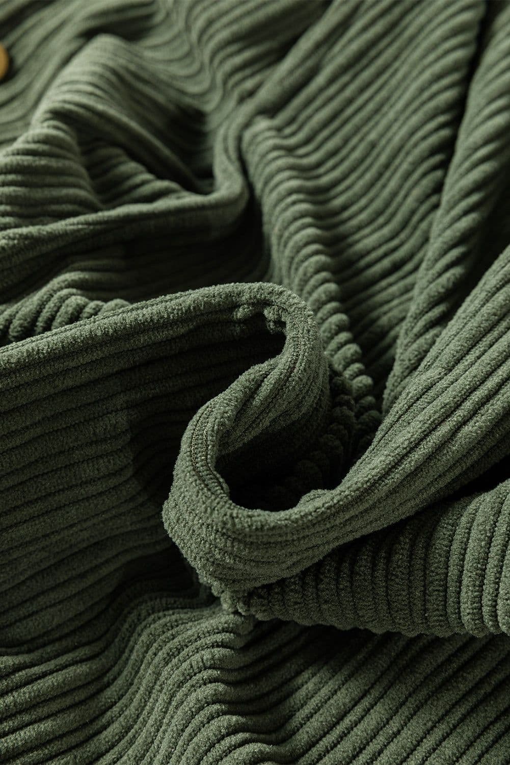 image-Jungle Green Solid Pocketed Loose Fit Corduroy Overall