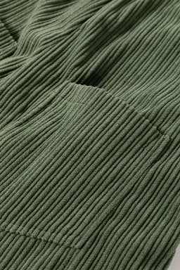image-Jungle Green Solid Pocketed Loose Fit Corduroy Overall