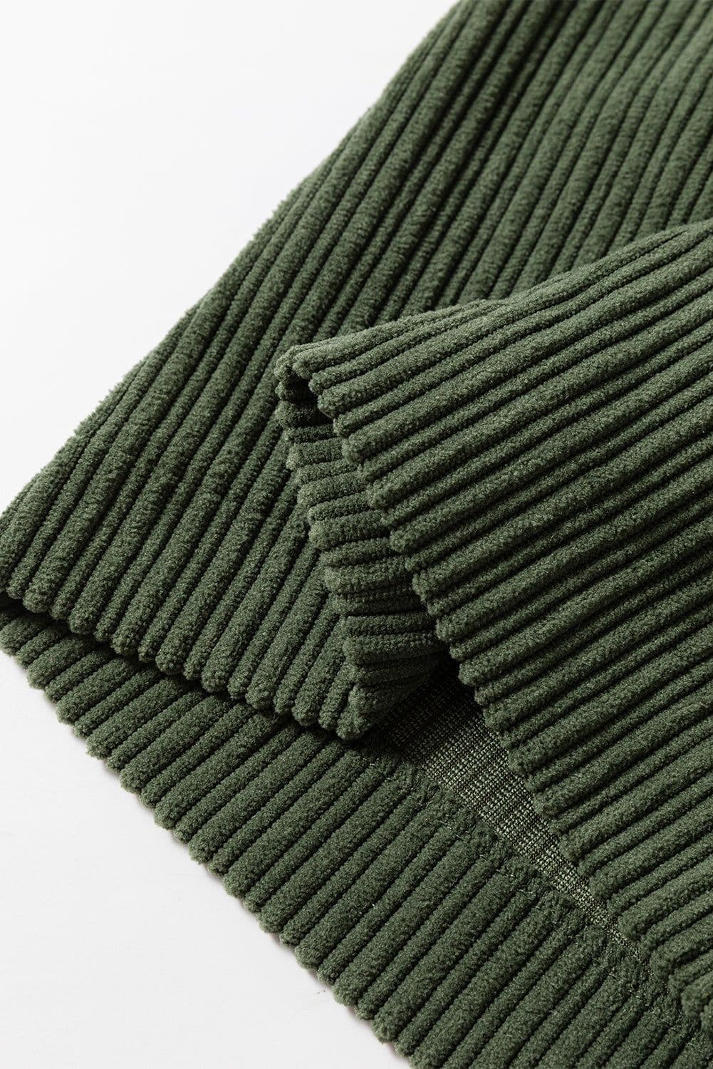 image-Jungle Green Solid Pocketed Loose Fit Corduroy Overall