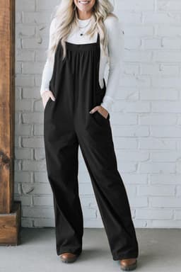 image-Jungle Green Solid Pocketed Loose Fit Corduroy Overall