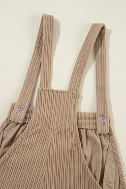 image-Jungle Green Solid Pocketed Loose Fit Corduroy Overall