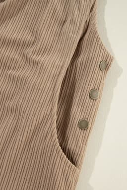 image-Jungle Green Solid Pocketed Loose Fit Corduroy Overall