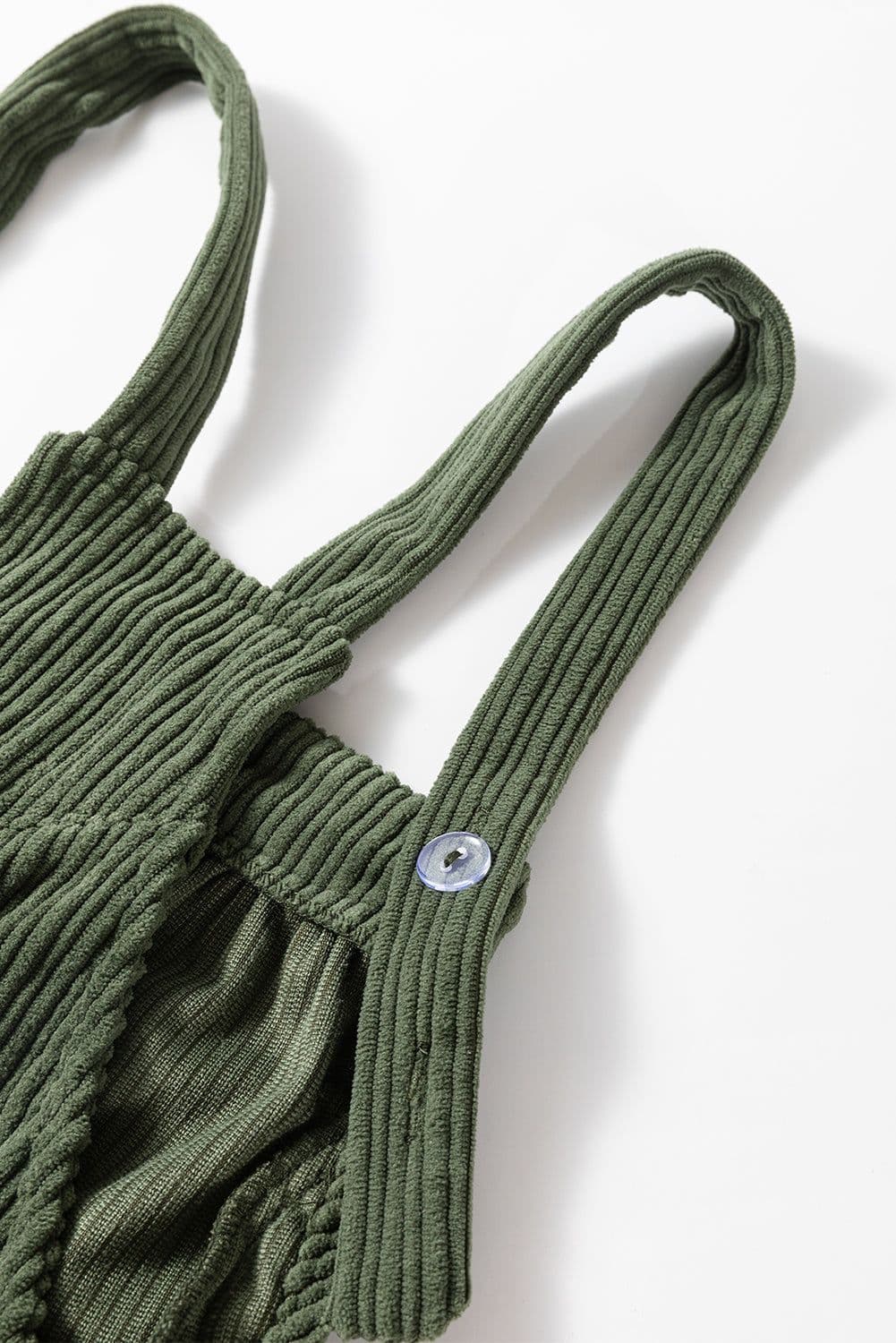 image-Jungle Green Solid Pocketed Loose Fit Corduroy Overall