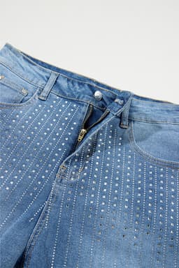 image-Ashleigh Blue Rhinestone Embellished Denim Shorts