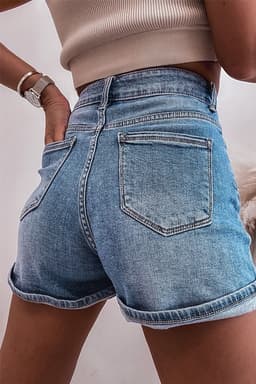 image-Ashleigh Blue Rhinestone Embellished Denim Shorts