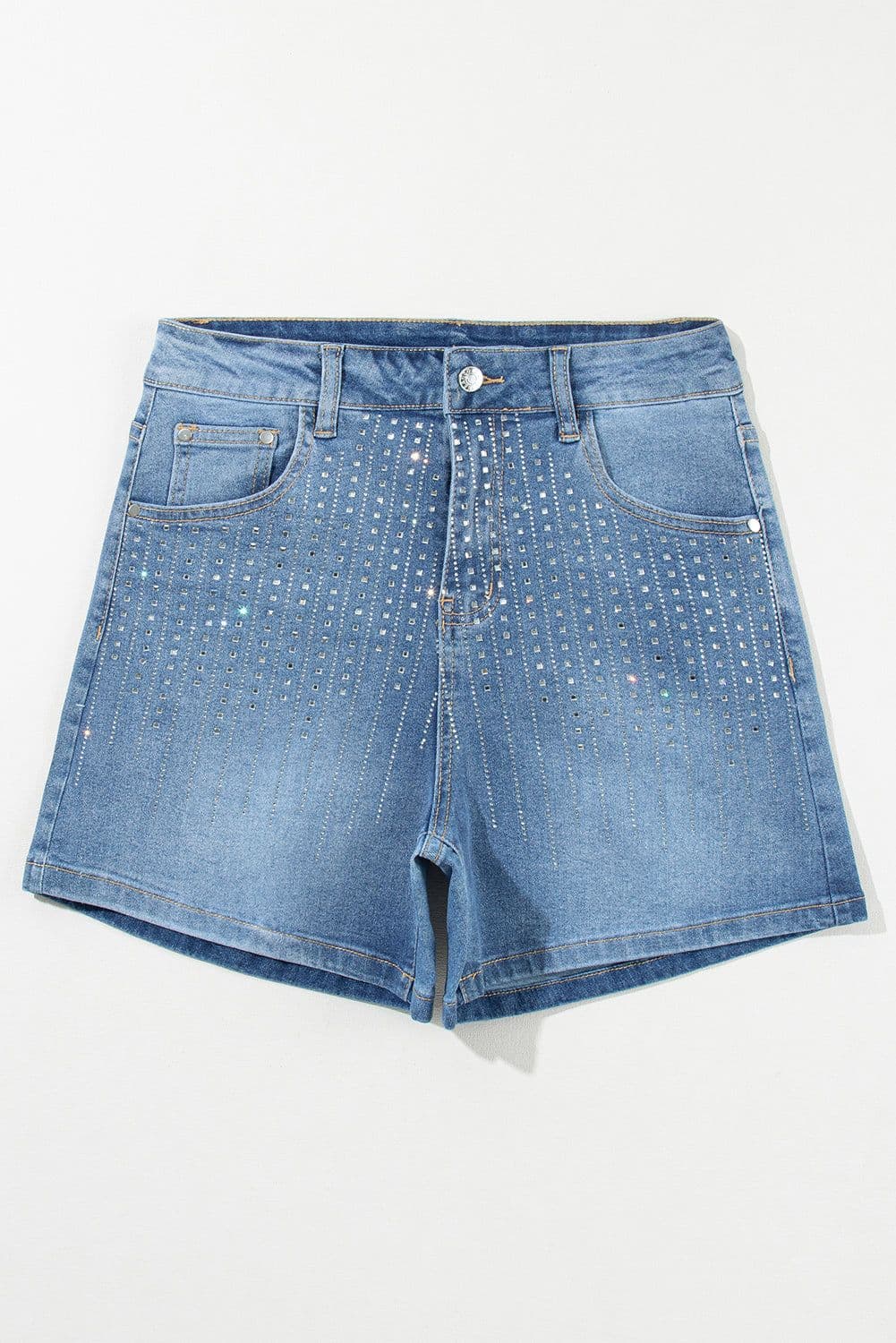 image-Ashleigh Blue Rhinestone Embellished Denim Shorts