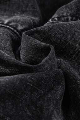 image-Black Smocked High Waist Mineral Washed Jean Shorts