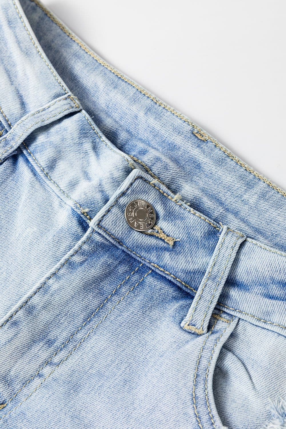 image-Beau Blue Vintage Light Wash Distressed Flare Jeans
