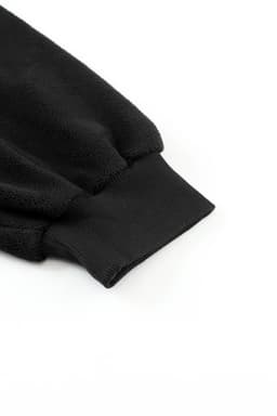 image-Black Flap Pocket Drawstring Hood Zip Up Jacket