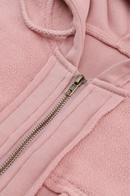 image-Black Flap Pocket Drawstring Hood Zip Up Jacket