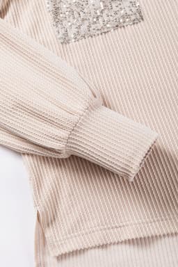image-Parchment Sequin Patch Chest Pocket Corded Shacket