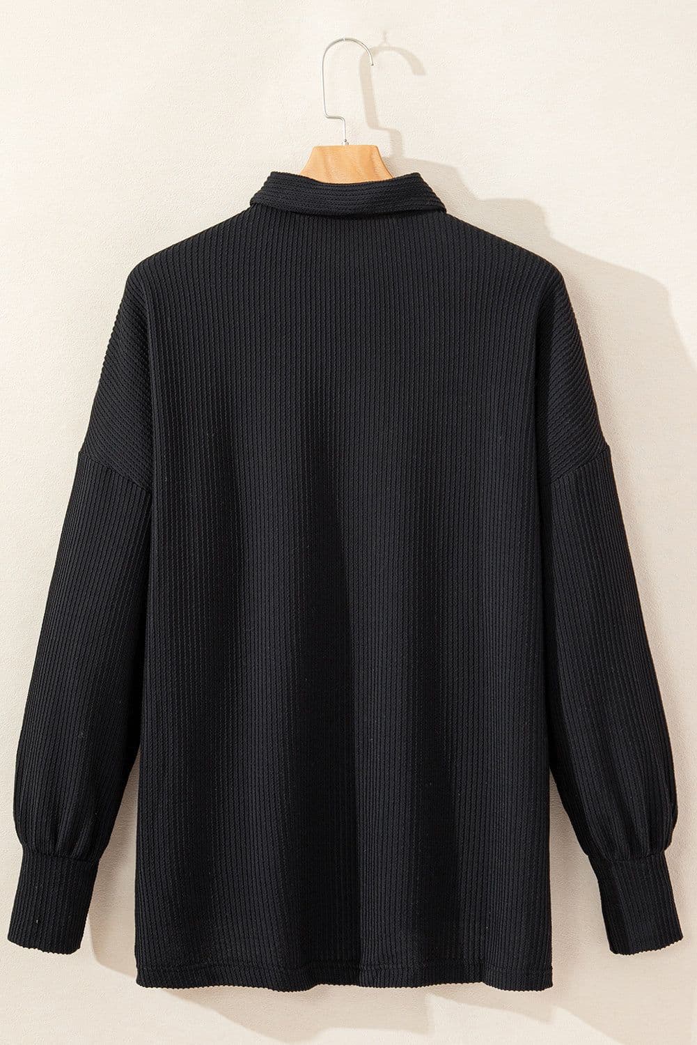 image-Parchment Sequin Patch Chest Pocket Corded Shacket