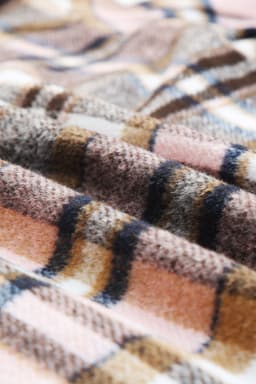 image-Khaki Plaid Button Up Lapel Jacket