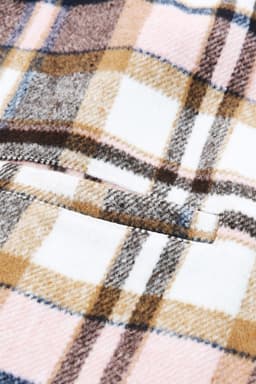 image-Khaki Plaid Button Up Lapel Jacket