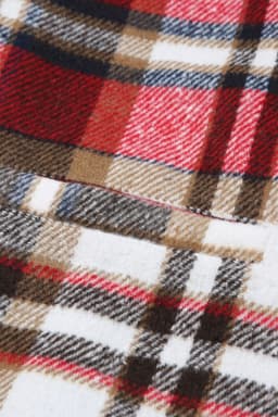 image-Khaki Plaid Button Up Lapel Jacket
