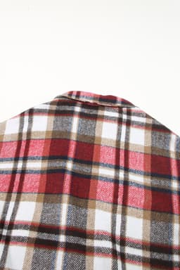 image-Khaki Plaid Button Up Lapel Jacket