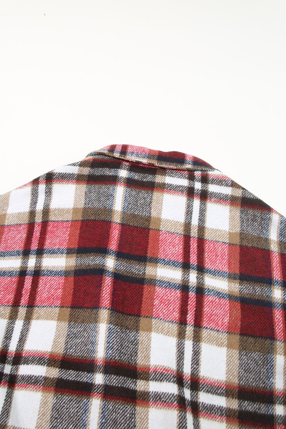 image-Khaki Plaid Button Up Lapel Jacket