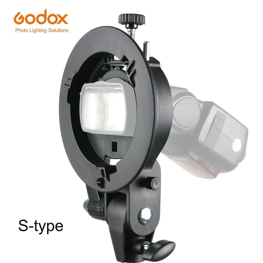 image-PRO Godox S-Type Bracket Bowens S Mount Holder for Speedlite Flash Snoot Softbox Beauty Dish Honeycomb