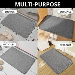 image-1pc embossed fiber carpet, bathroom living room anti slip mat, pebble floor mat, household items