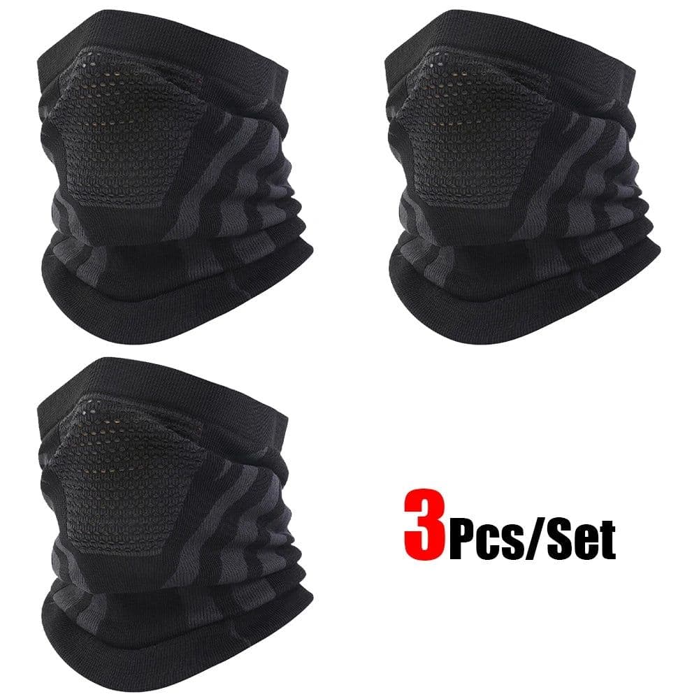 image-3Pcs/Set Unisex Winter Warm Skiing Mask Elastic Breathable Outdoor Sports Running Fishing Multi-Functional Neck Warmer Headscarf