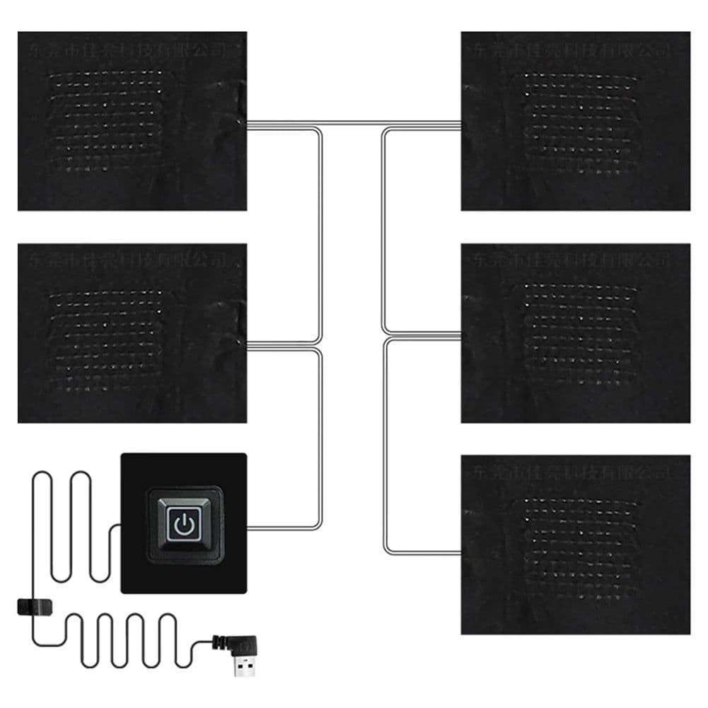 image-USB Clothes Heater Pad Temperature Control Pad Waterproof Cloth Jacket Heater Pads 3 Thermal Pads DIY Heat Clothing for Camping