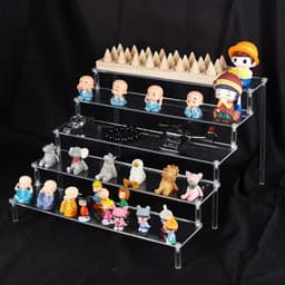 image-Acrylic Display stand for Amiibo Funko POP Figures,Cupcake Cosmetic Nail Polish Clay Figurine Jewelry for Display Stand Riser