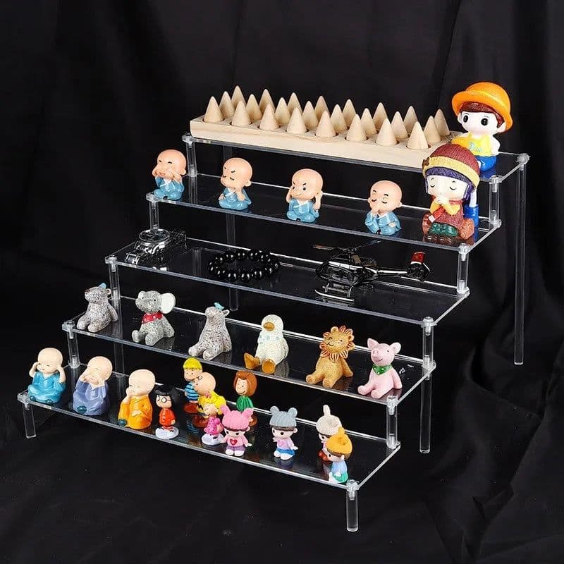 image-Acrylic Display stand for Amiibo Funko POP Figures,Cupcake Cosmetic Nail Polish Clay Figurine Jewelry for Display Stand Riser