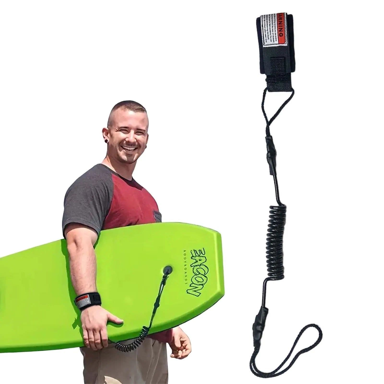 image-1Pc Hot Surf Leash - Safety Hand Rope Hook | Coiled Bodyboarding Leash for Small-Medium Waves