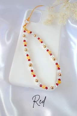 image-"Sparks of Love" | 18K Golden Hearts & Austrian Crystals Beaded Phone Lanyard