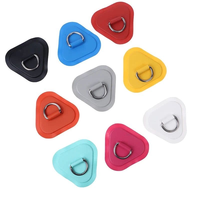 image-1Pc Surfboard Dinghy Boat PVC Patch Stainless Steel D Ring Deck Rigging Rope Ring Buckle Kayaking Inflatable Boat Accessories