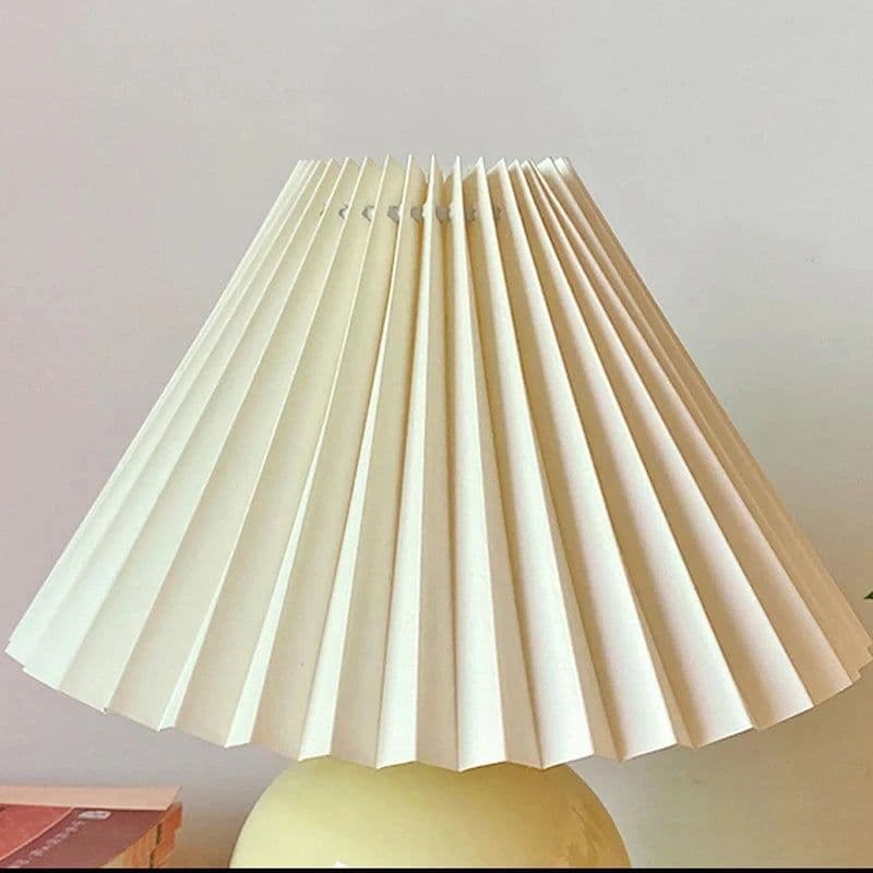 image-Pleated KD table lamp lampshade E27 Korea ins wall lamp lampshade modern minimalist DIY Nordic washable lampshade