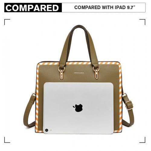 image-LT1953 - Miss Lulu Stripe Design Shoulder Bag - Green