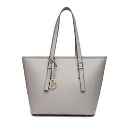 image-LT2054 - Miss Lulu Minimalist Tote Handbag Structured - Grey