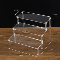 image-Acrylic Display stand for Amiibo Funko POP Figures,Cupcake Cosmetic Nail Polish Clay Figurine Jewelry for Display Stand Riser