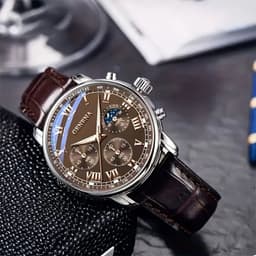 image-GENEVA High Quality Men's Luxury Belt Fashion Quartz Watch Men Round Business Student Sport Waterproof Glow Clock