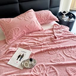 image-1pc Butterfly White Four Seasons Flannel Blanket with Exquisite 3D Butterfly Comfortable and Warm Suitable for Bed Sofa Camping
