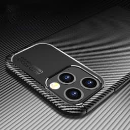 image-Carbon Fibre TPU Black Case - For iPhone 12 Pro Max