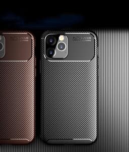 image-Carbon Fibre TPU Black Case - For iPhone 12 Pro Max