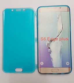 image-TPU Flip Wallet Blue Case - For Samsung Galaxy S6 edge+
