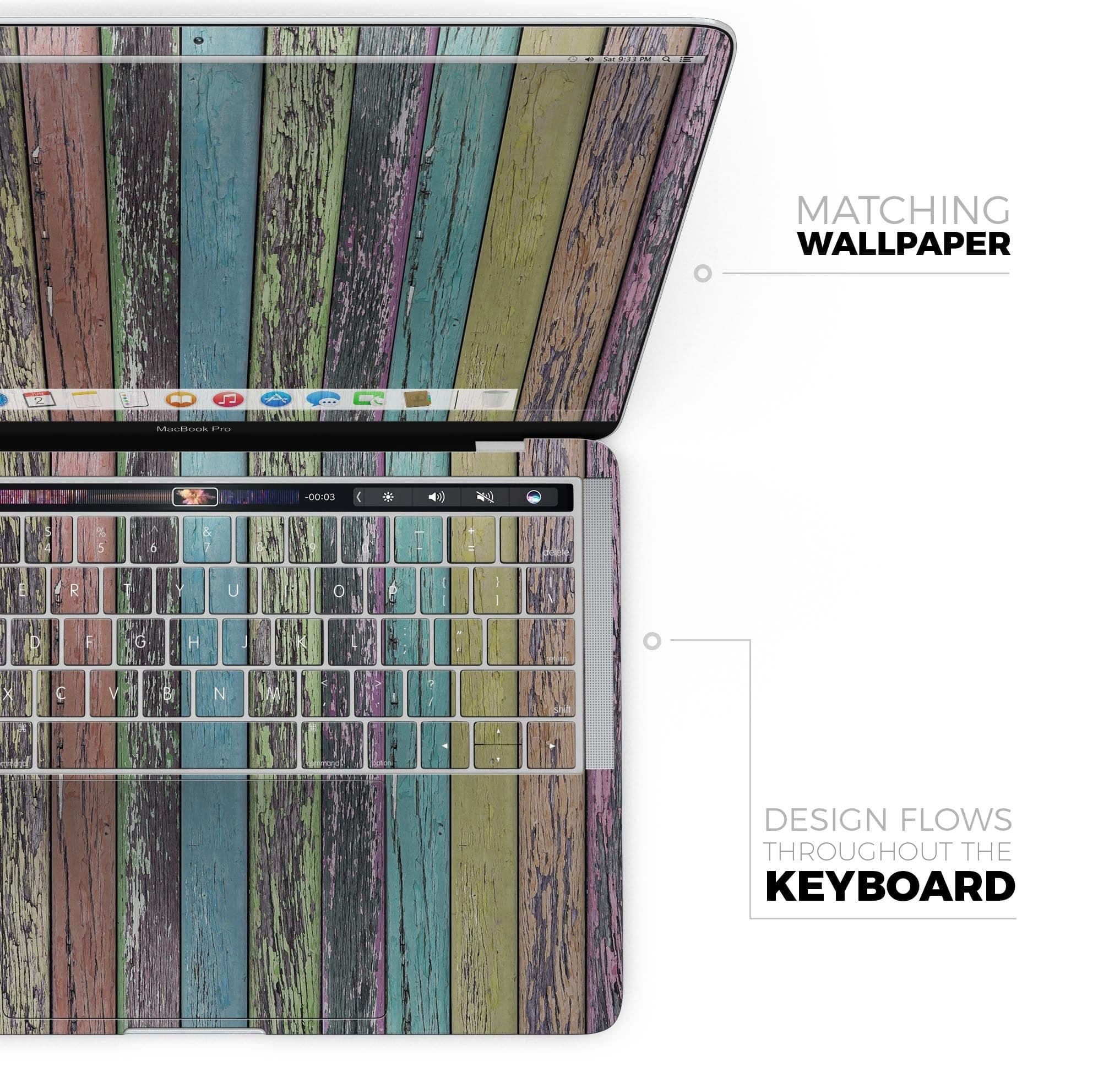 image-Chipped Pastel Paint on Wood - Skin Decal Wrap Kit Compatible with the