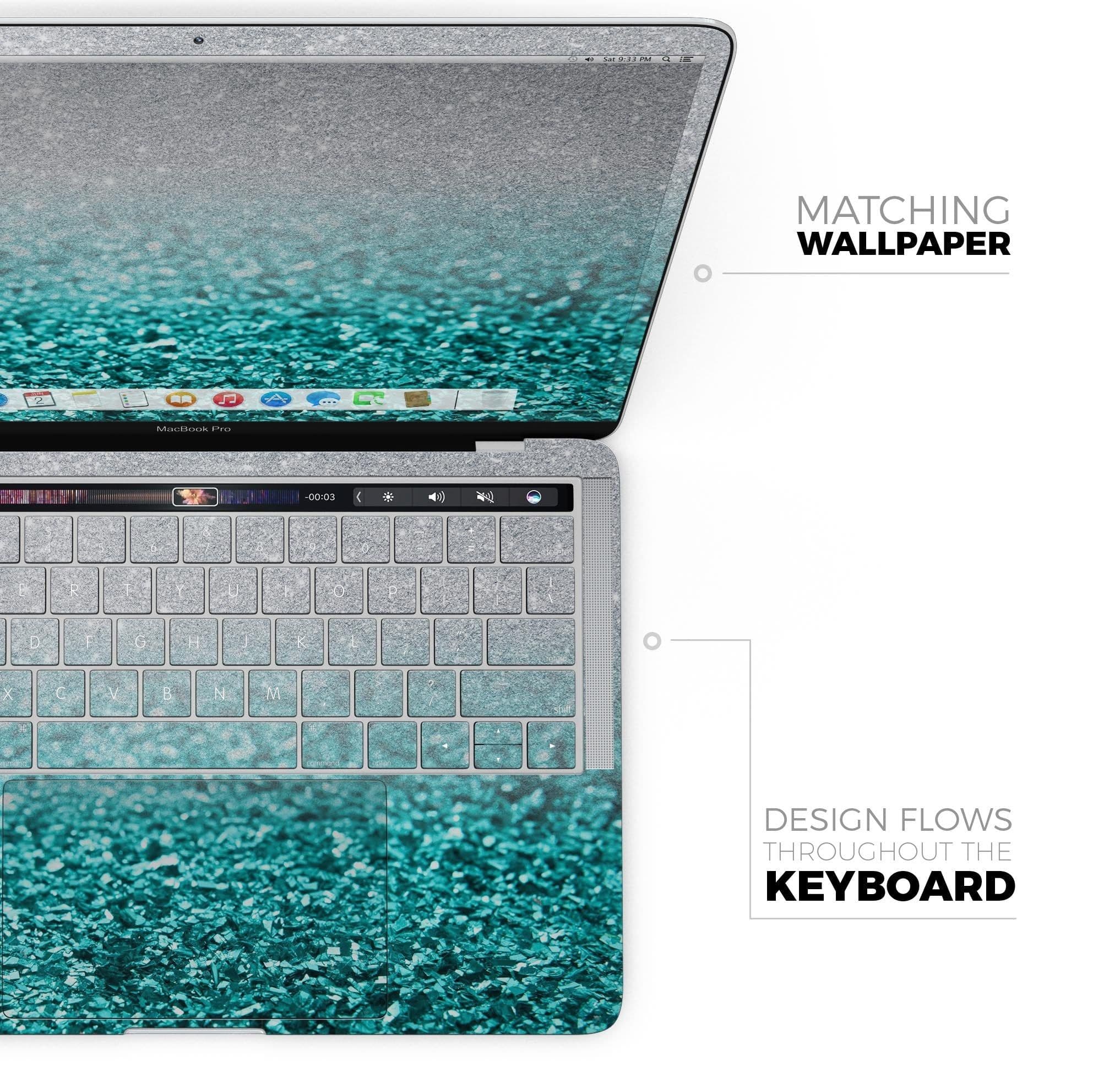 image-Aqua Blue & Silver Glimmer Fade - Skin Decal Wrap Kit Compatible with