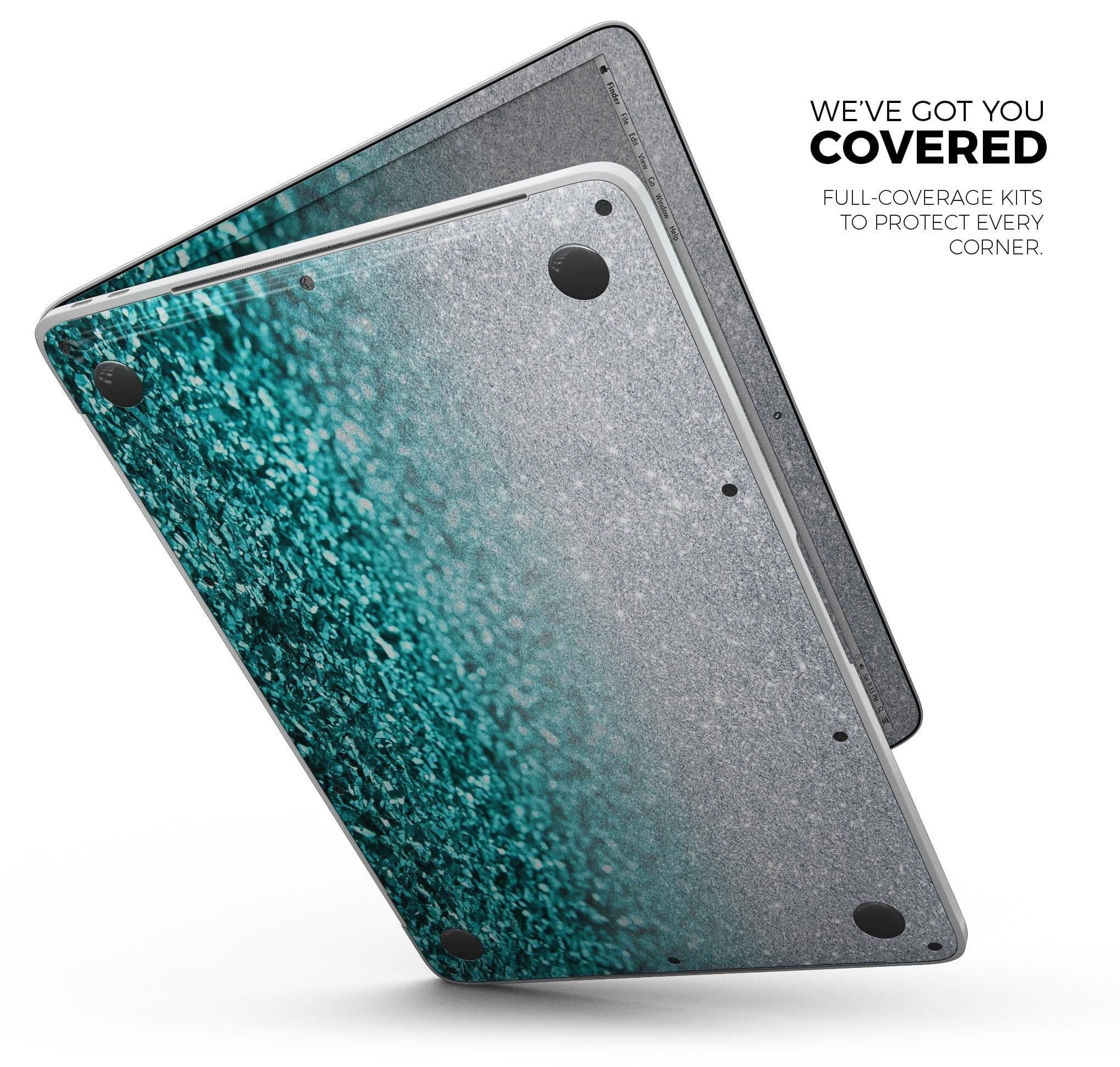 image-Aqua Blue & Silver Glimmer Fade - Skin Decal Wrap Kit Compatible with