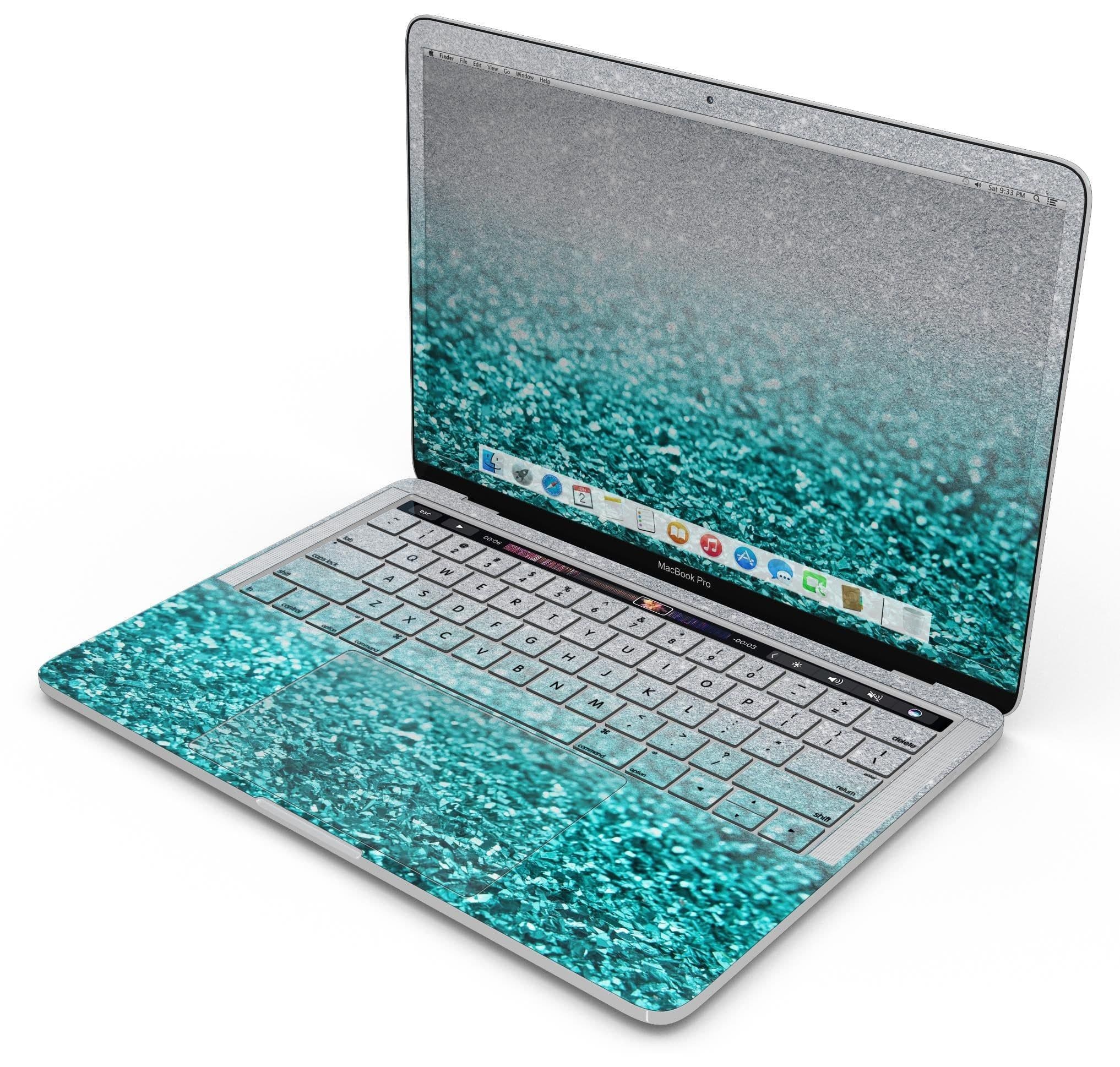 image-Aqua Blue & Silver Glimmer Fade - Skin Decal Wrap Kit Compatible with