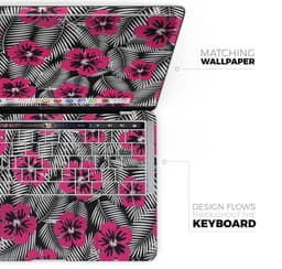 image-Tropical Summer Hot Pink Floral - Skin Decal Wrap Kit Compatible with