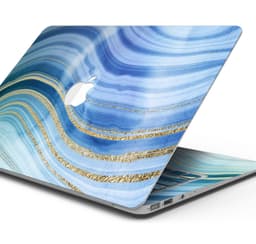 image-Vivid Agate Vein Slice Blue V4 - Skin Decal Wrap Kit Compatible with
