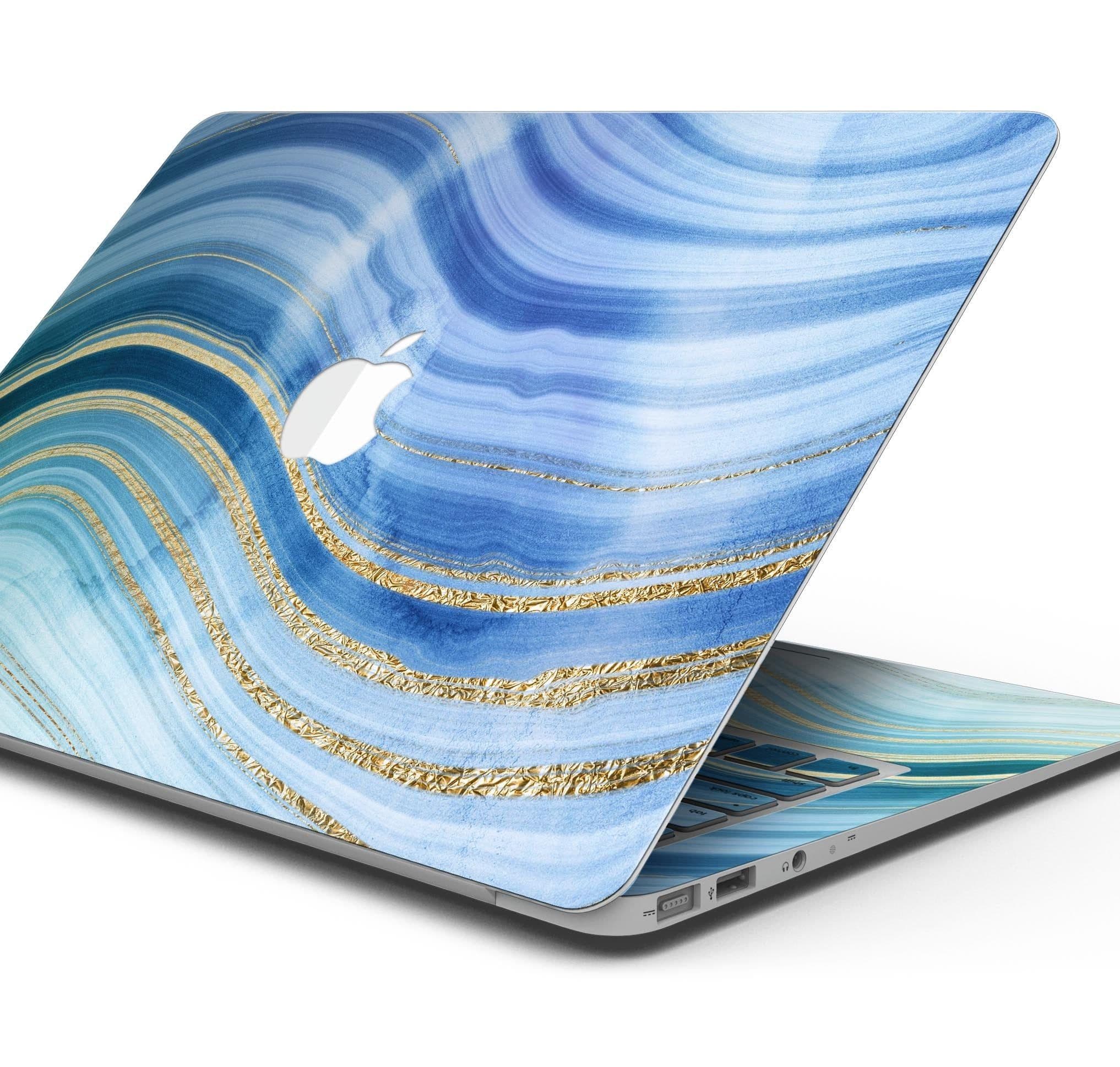 image-Vivid Agate Vein Slice Blue V4 - Skin Decal Wrap Kit Compatible with