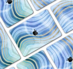 image-Vivid Agate Vein Slice Blue V4 - Skin Decal Wrap Kit Compatible with